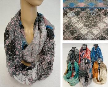Extra-Wide Light Weight Infinity Scarf [Victorian Floral]